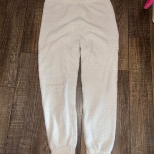 White Fuzzy PJ Pants